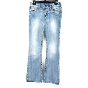 Silver Jeans Size 27x32 Denim Blue Suki Fit Flare Casual Preppy‎ Low Rise 90s